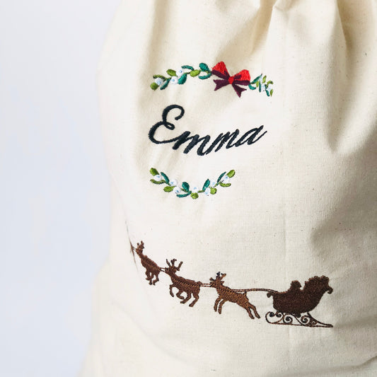 Traineau du père Noël et prénom