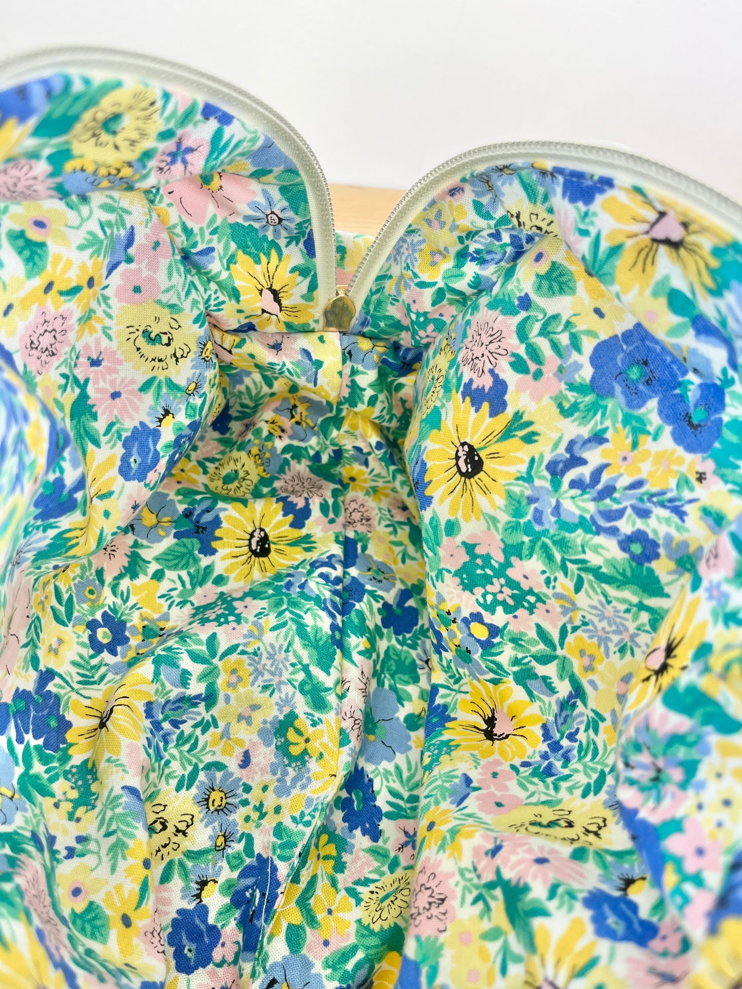 Trousse de toilette Liberty of London malvern meadow et double gaze crème doré