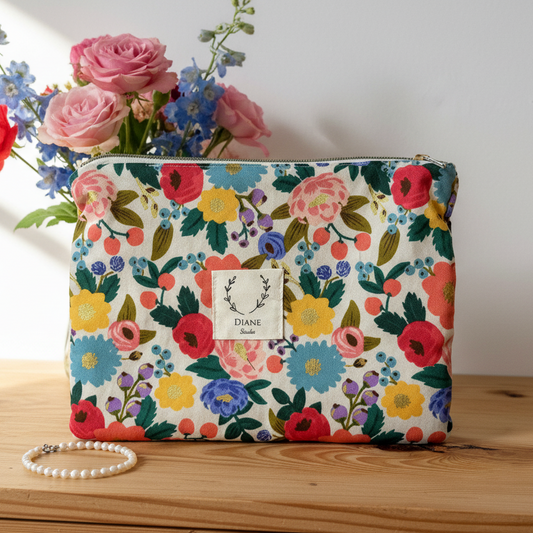 Babette la pochette plate souple vintage garden