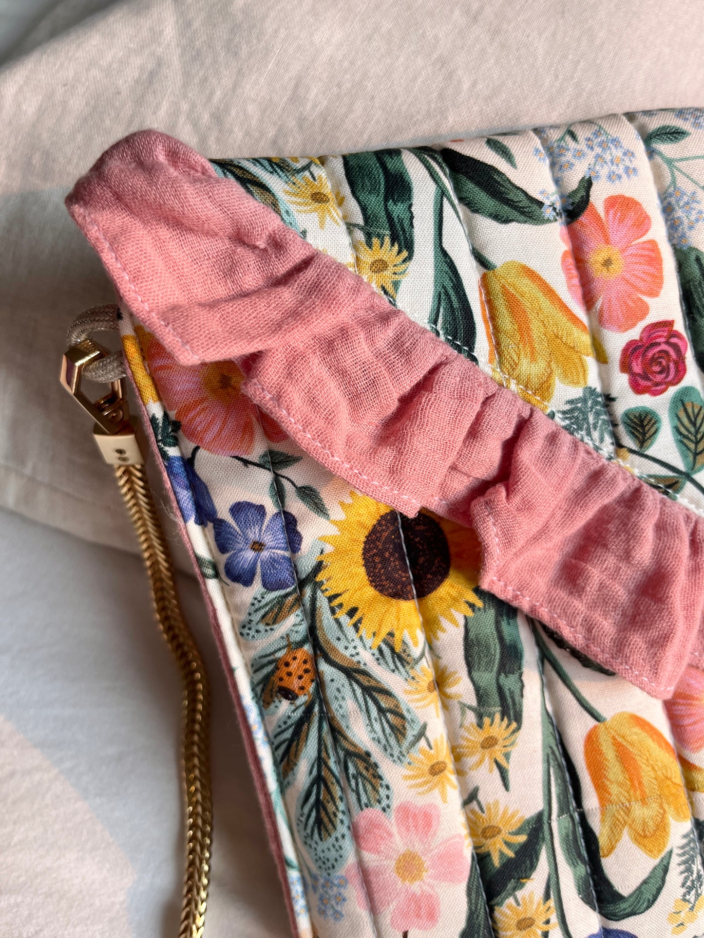 Sac pochette matelassée blossom blush