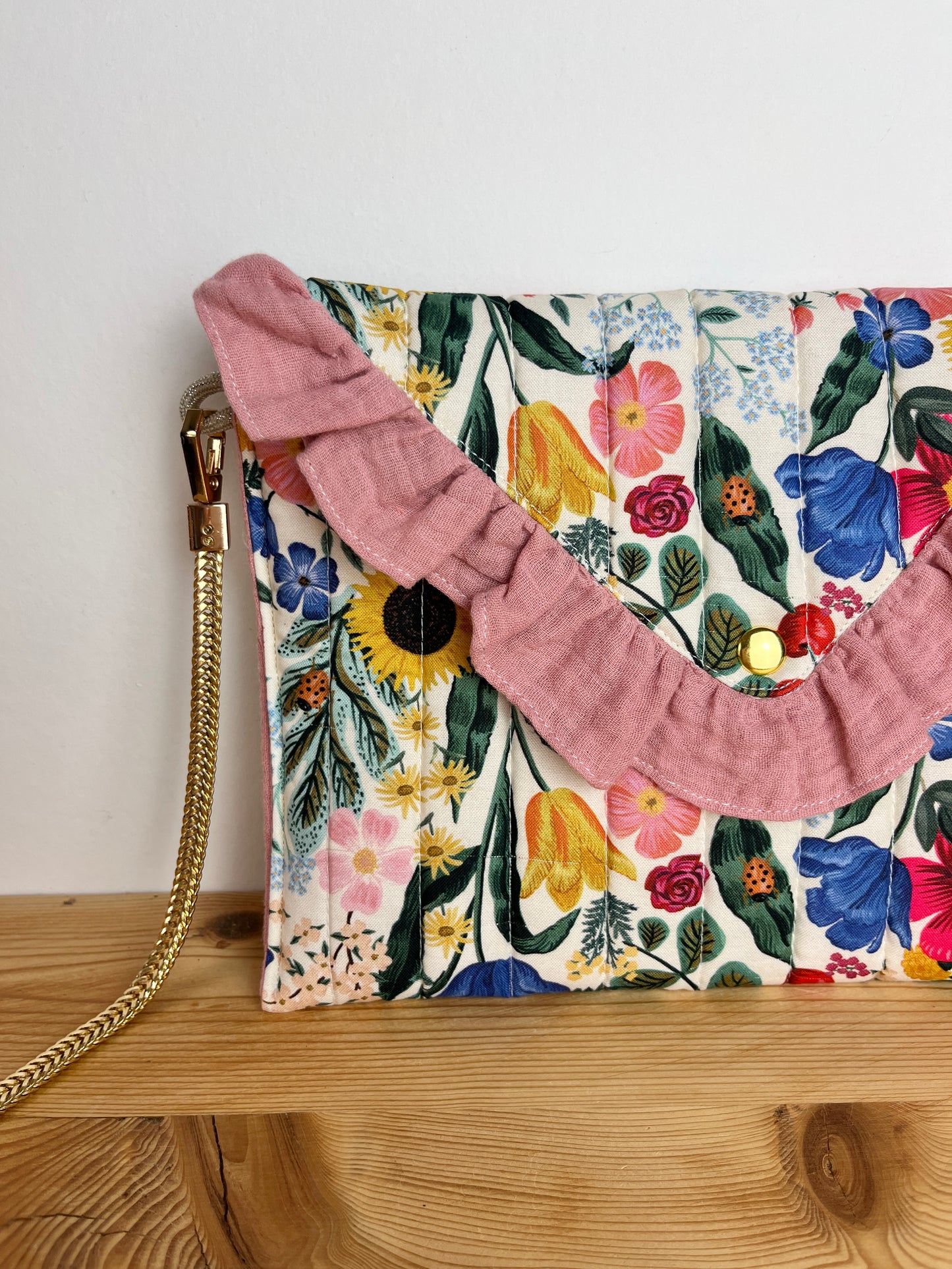 Sac pochette matelassée blossom blush