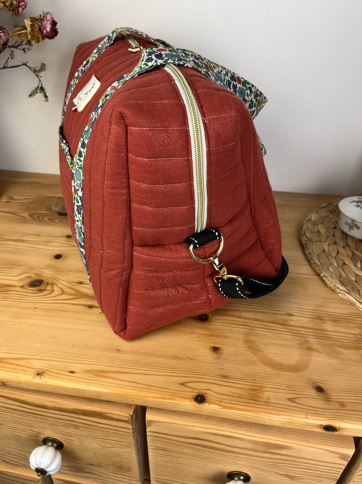 Hélène le sac week-end tomette brodé