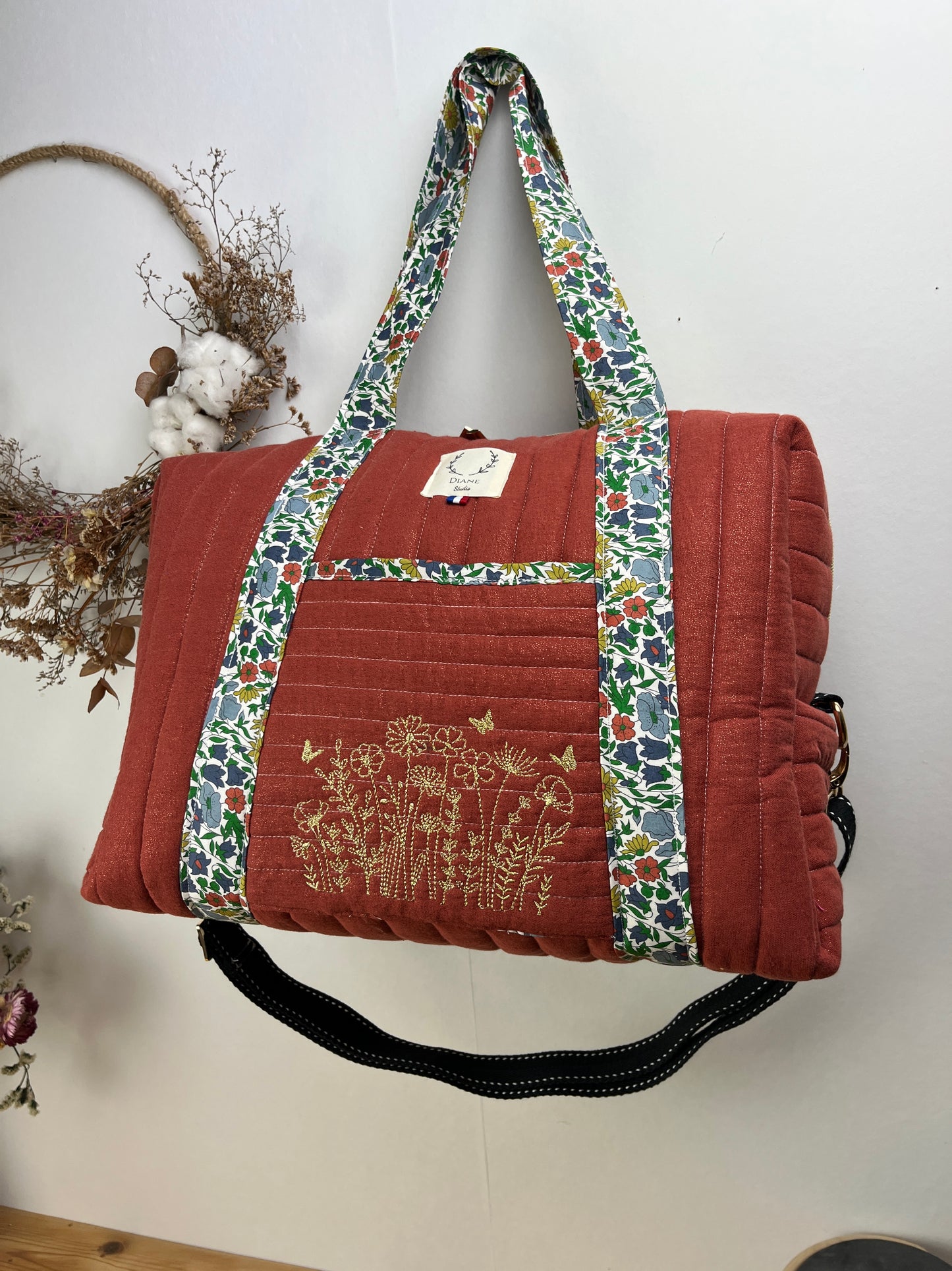 Hélène le sac week-end tomette brodé