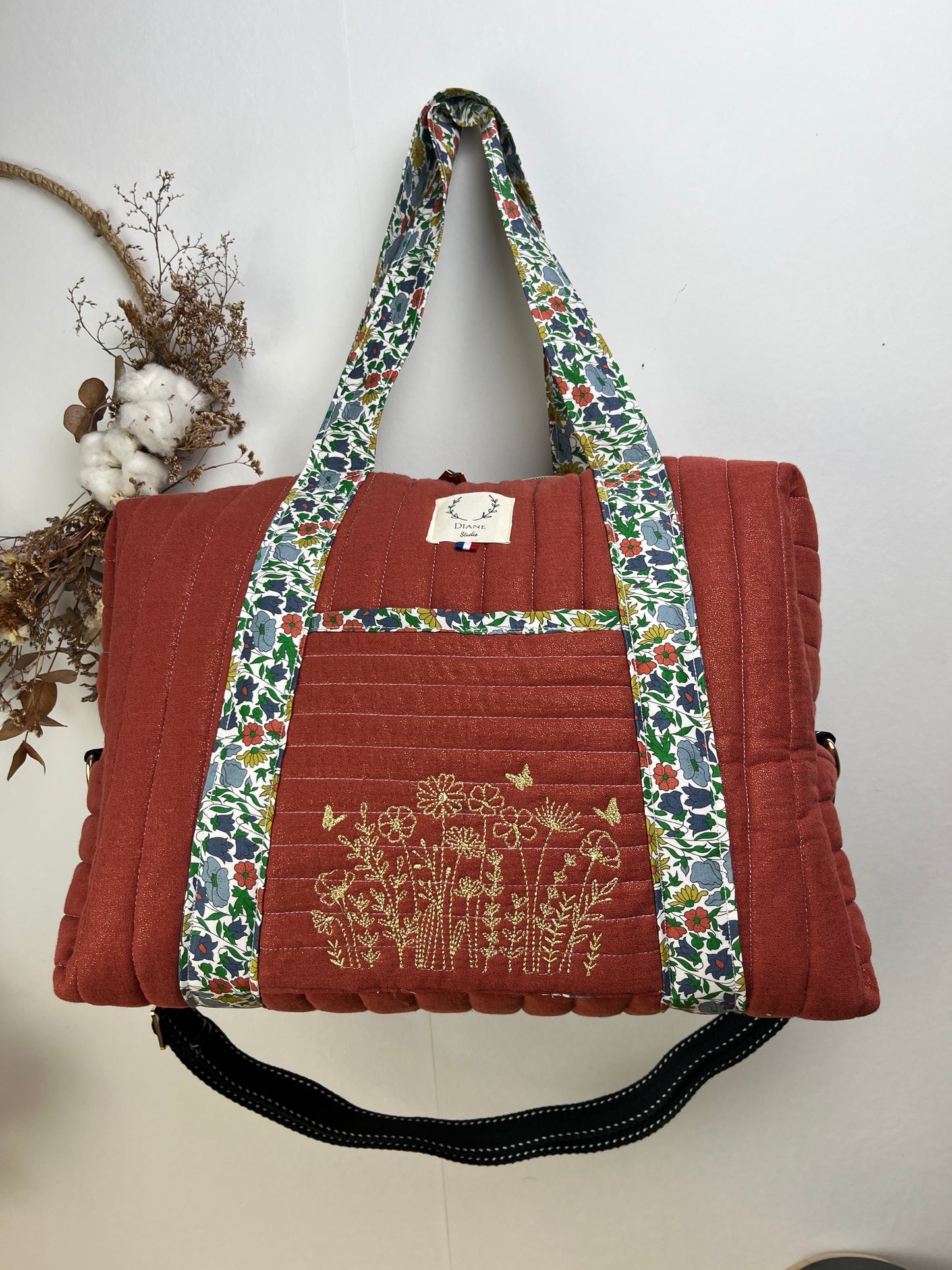 Hélène le sac week-end tomette brodé
