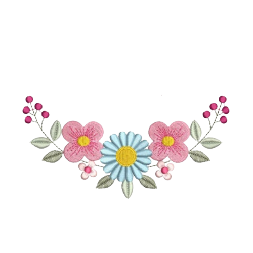 First name and floral pattern Blanche