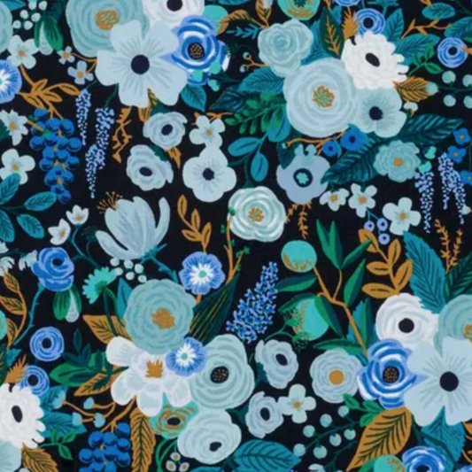 Cotton and steel garden party blue