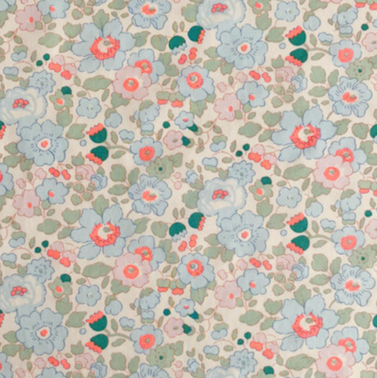 Coupon 50x65cm Liberty exclusif betsy fluo blue orange