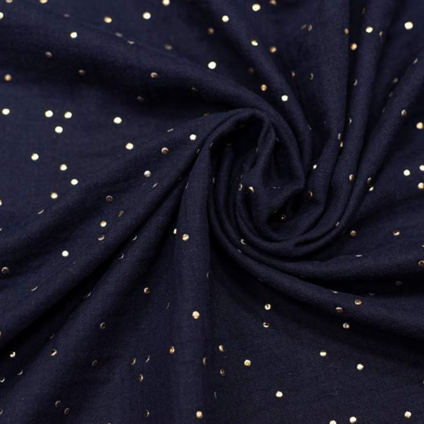 Coupon 1m50 Gaze Bleu nuit doré