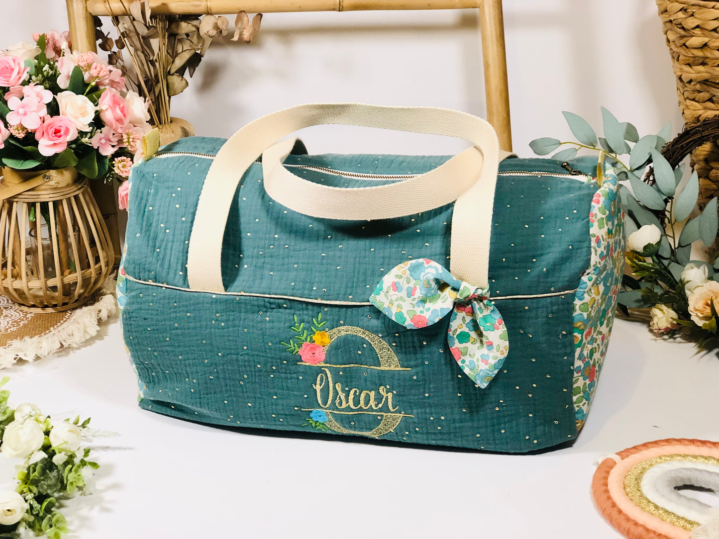 Louison le sac polochon enfant eucalyptus