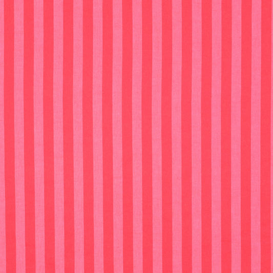 Coton rayé rose rouge