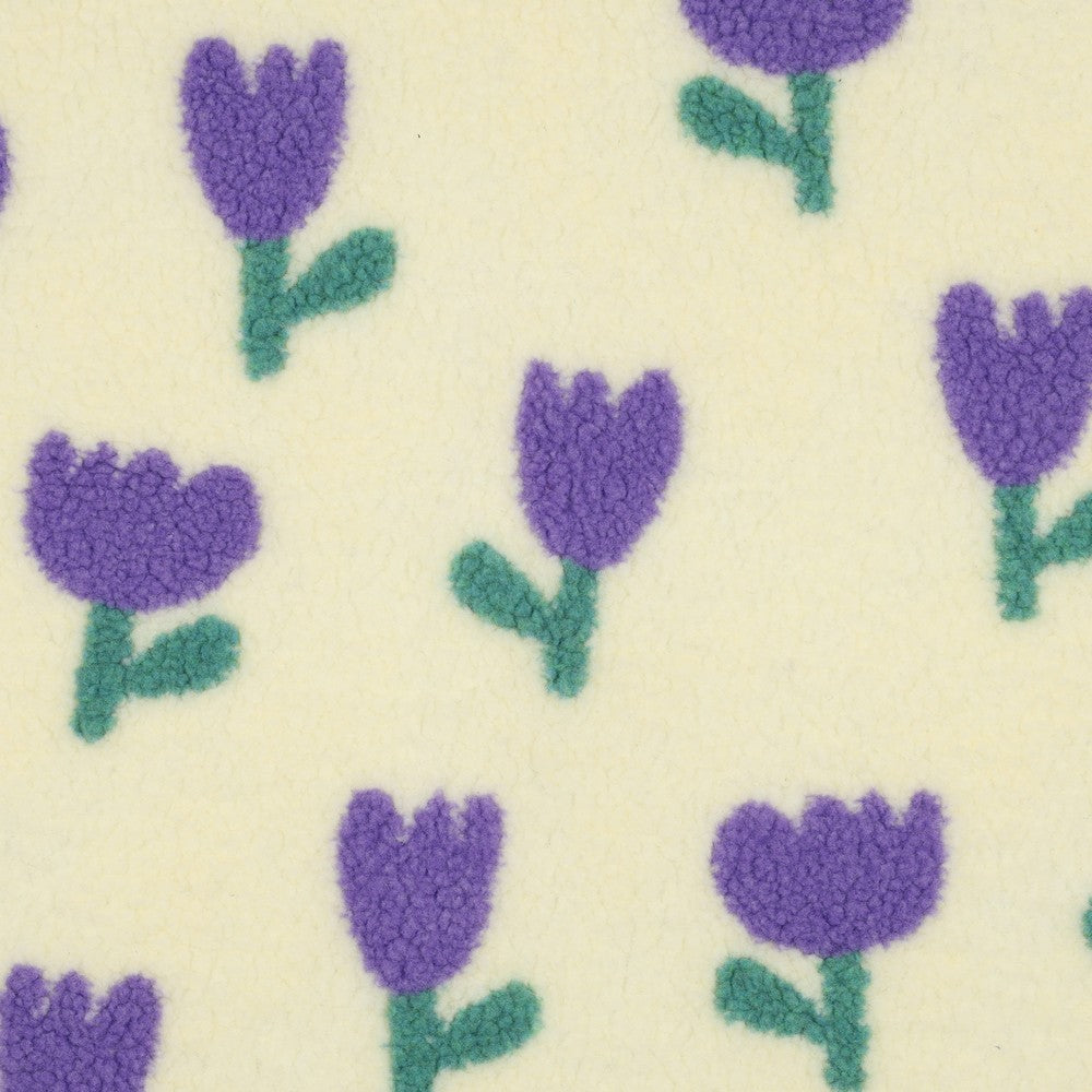 NOUVEAU ! Sherpa tulipes violet- sans broderie