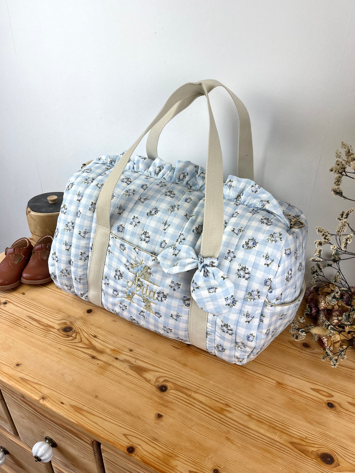 Sac Louison Vichy Idara bleu personnalisable