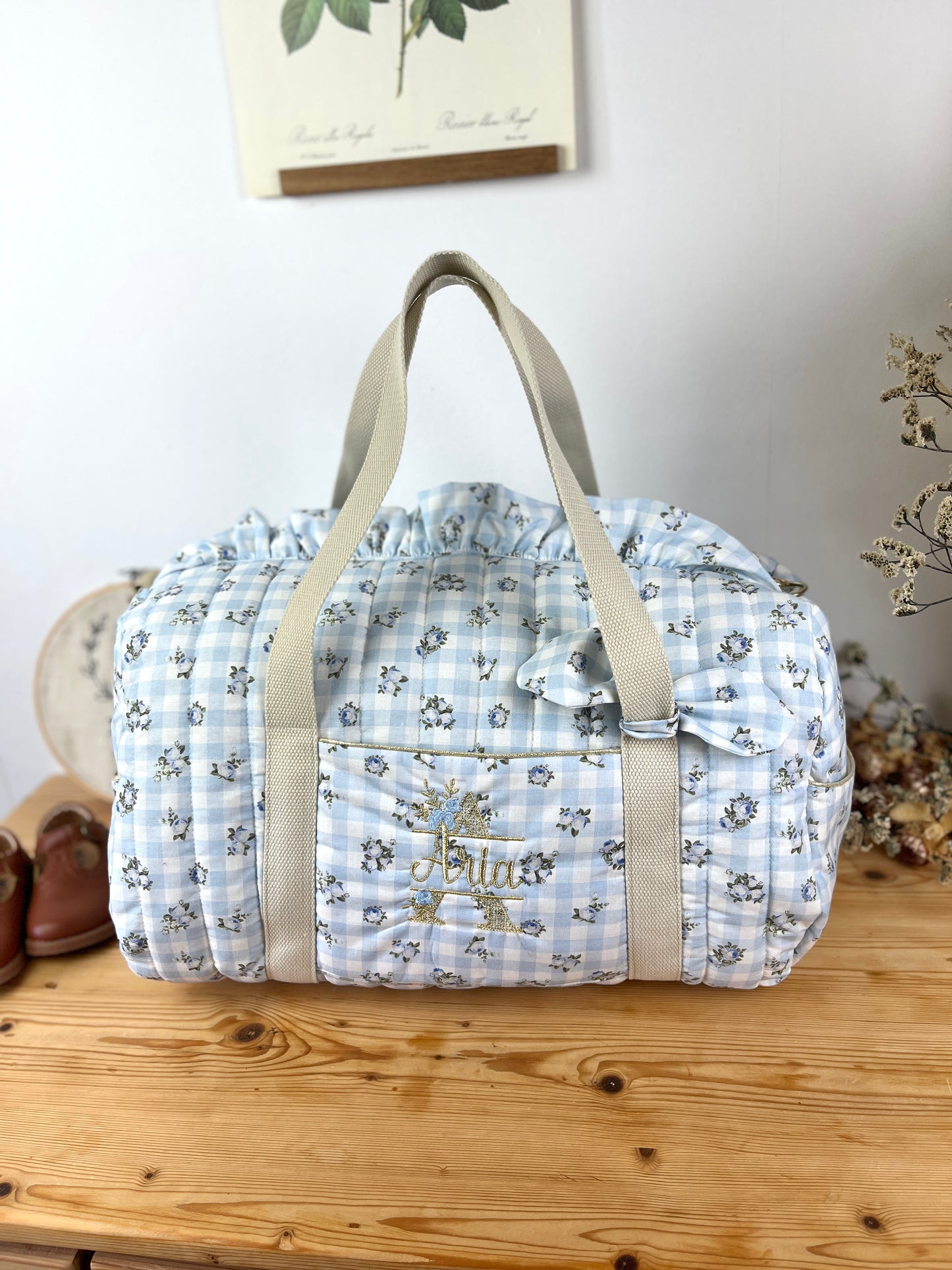 Sac Louison Vichy Idara bleu personnalisable