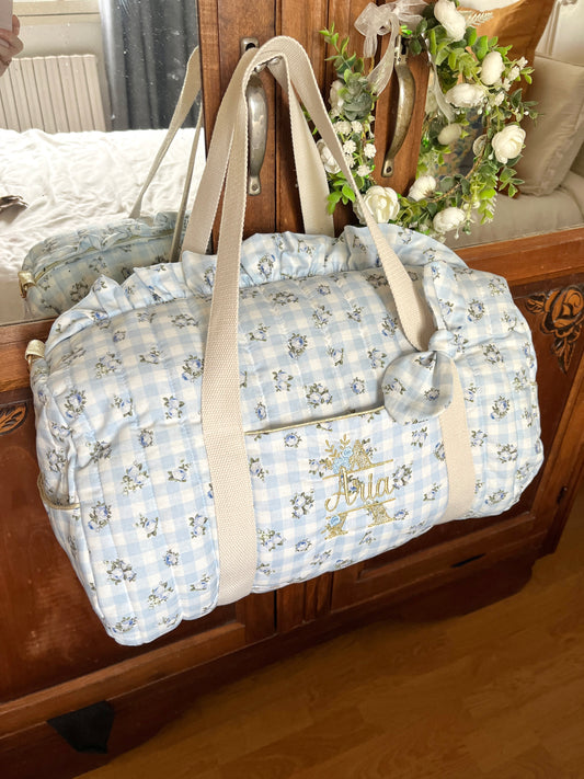 Sac Louison Vichy Idara bleu personnalisable