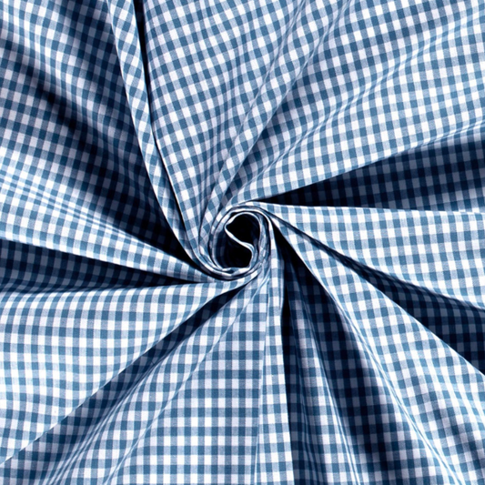 Vichy bleu indigo petits carreaux