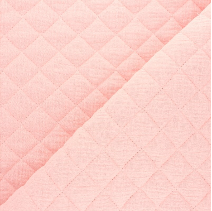NOUVEAU ! Gaze matelassé rose poudré