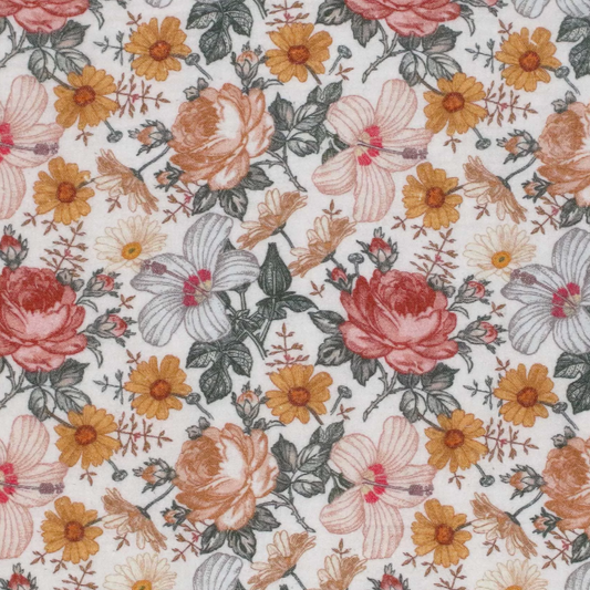 Double gaze de coton fleurs vintage