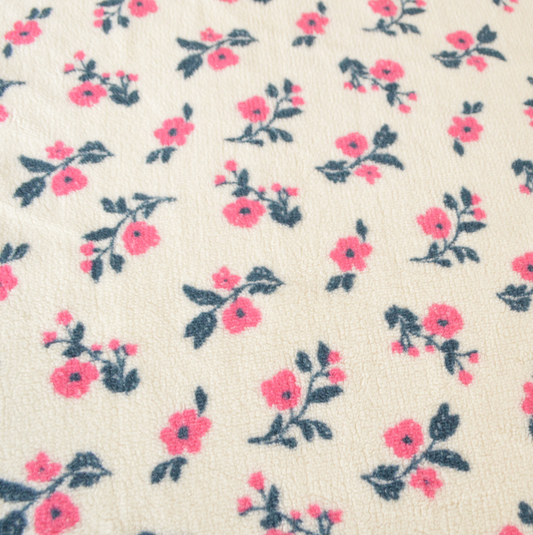 NOUVEAU ! Sherpa  fleurs roses - sans broderie