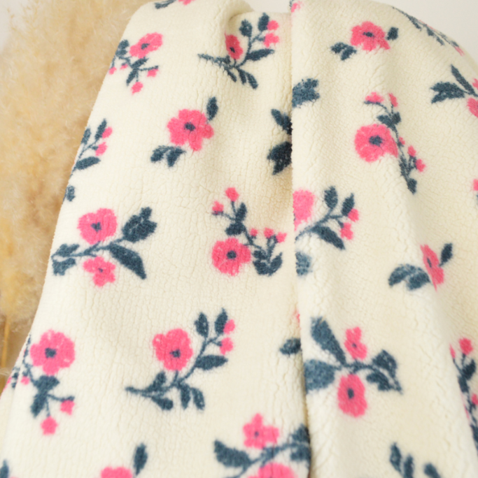 NOUVEAU ! Sherpa fleuri fushia