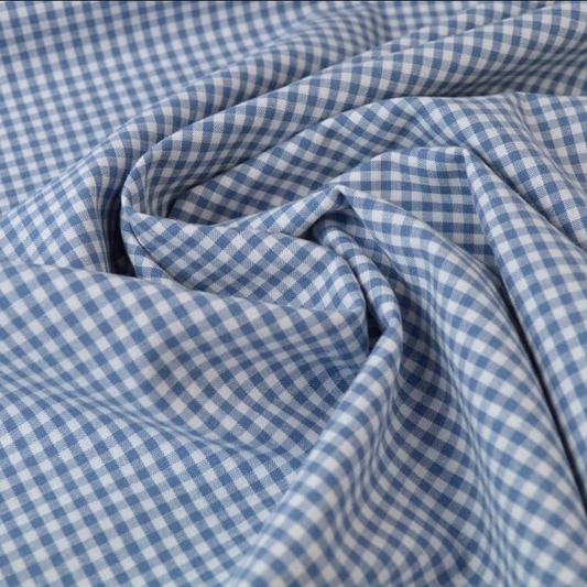 Vichy bleu indigo petits carreaux