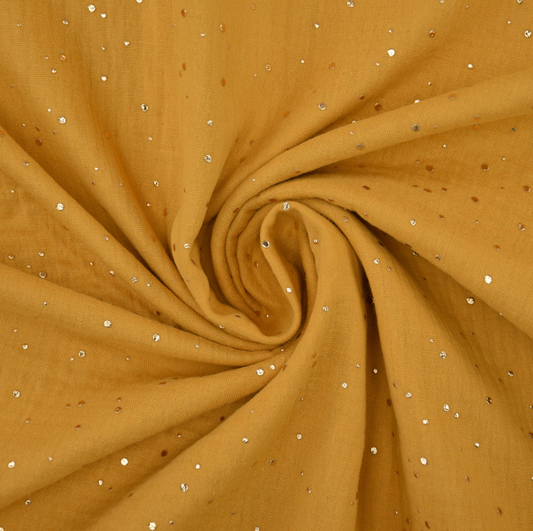 Double gaze de coton moutarde doré