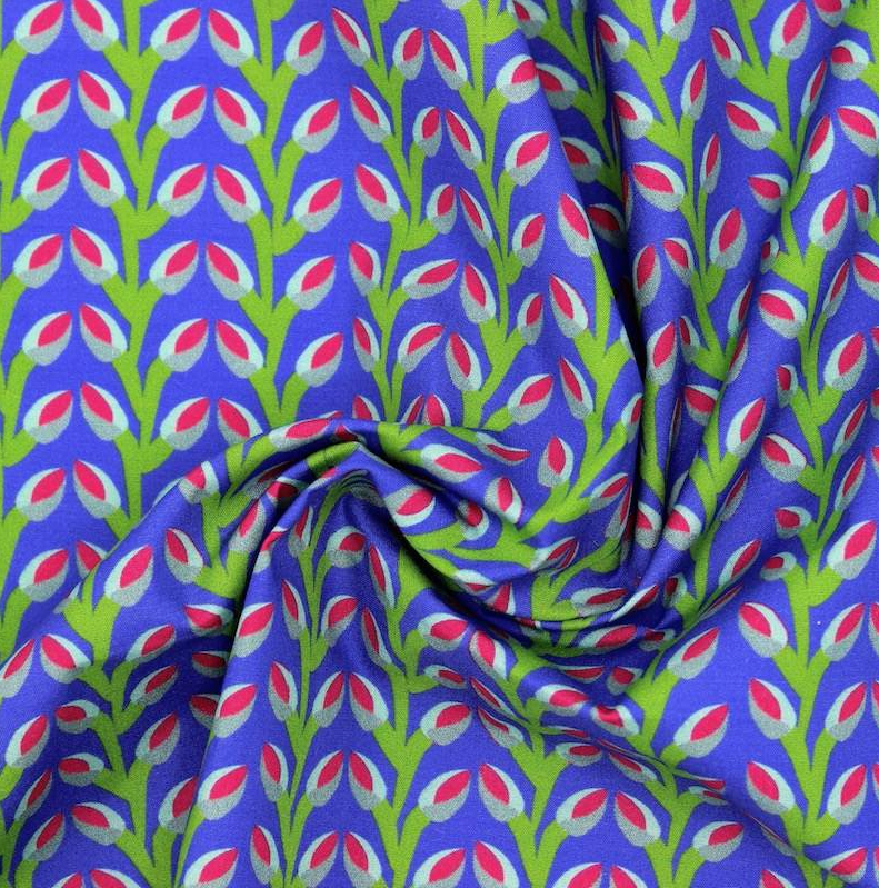 Coupon 60cm Bourgeons bleus Léa