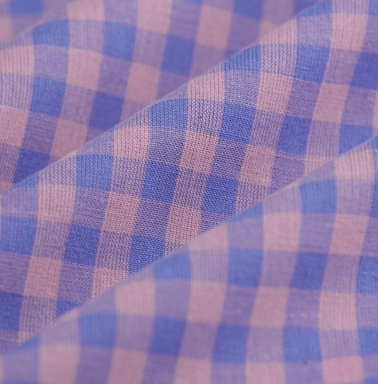Coupon 25cm Vichy bleu rose