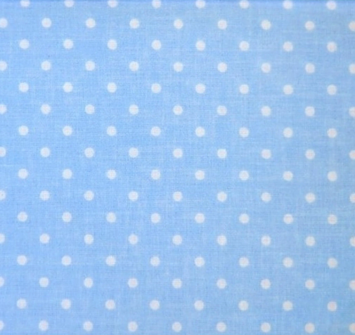 Coupon 85cmx60cm petits pois blanc fond bleu