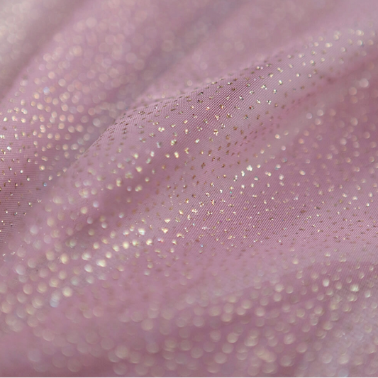 Tulle pailleté rose pour volants-série limitée