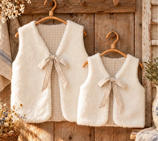 Ensemble : Le gilet Albane enfant et adulte