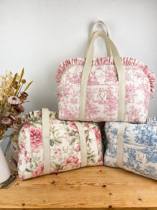 The 100% customizable ruffled diaper bag