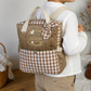 Le sac à dos enfant Ombeline gaze et vichy caramel
