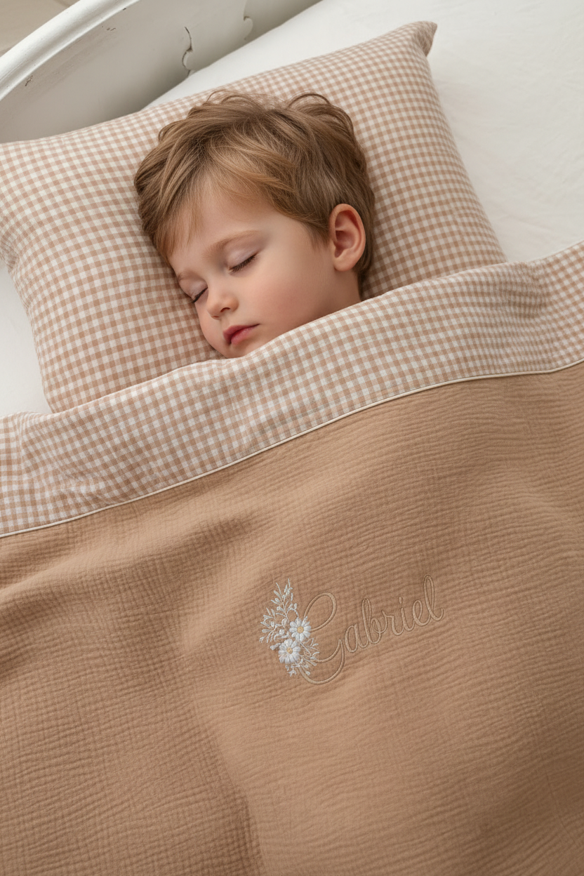 Ensemble sieste : couverture et taie d'oreiller Liberty of London 100% personnalisable
