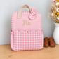 The Ombeline children's backpack in quilted gauze and sky blue gingham