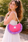 Sac Milan rayé rose et rouge