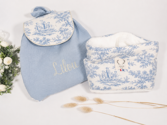 Ensemble : tour de cou et sac à dos Eglantine
