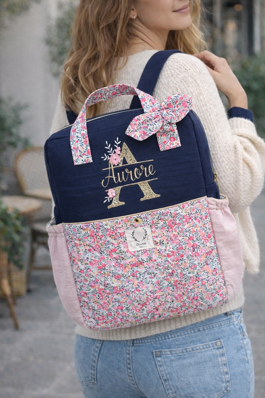 Le sac à dos brodé Angélique personnalisable