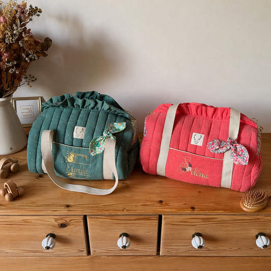 Louison le sac polochon volant corail ou eucalyptus