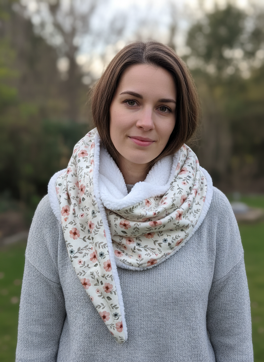 Le chèche jersey fleuri Amandine