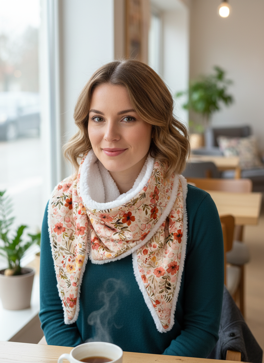 Le chèche jersey fleuri Elise