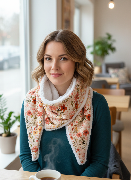 Le chèche jersey fleuri Elise