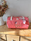 Louison  le sac polochon enfant corail doré et Liberty wiltshire Pois de senteur