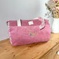 Louison le sac polochon enfant velours rose thé et Betsy fushia