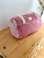 Louison le sac polochon enfant velours rose thé et Betsy fushia