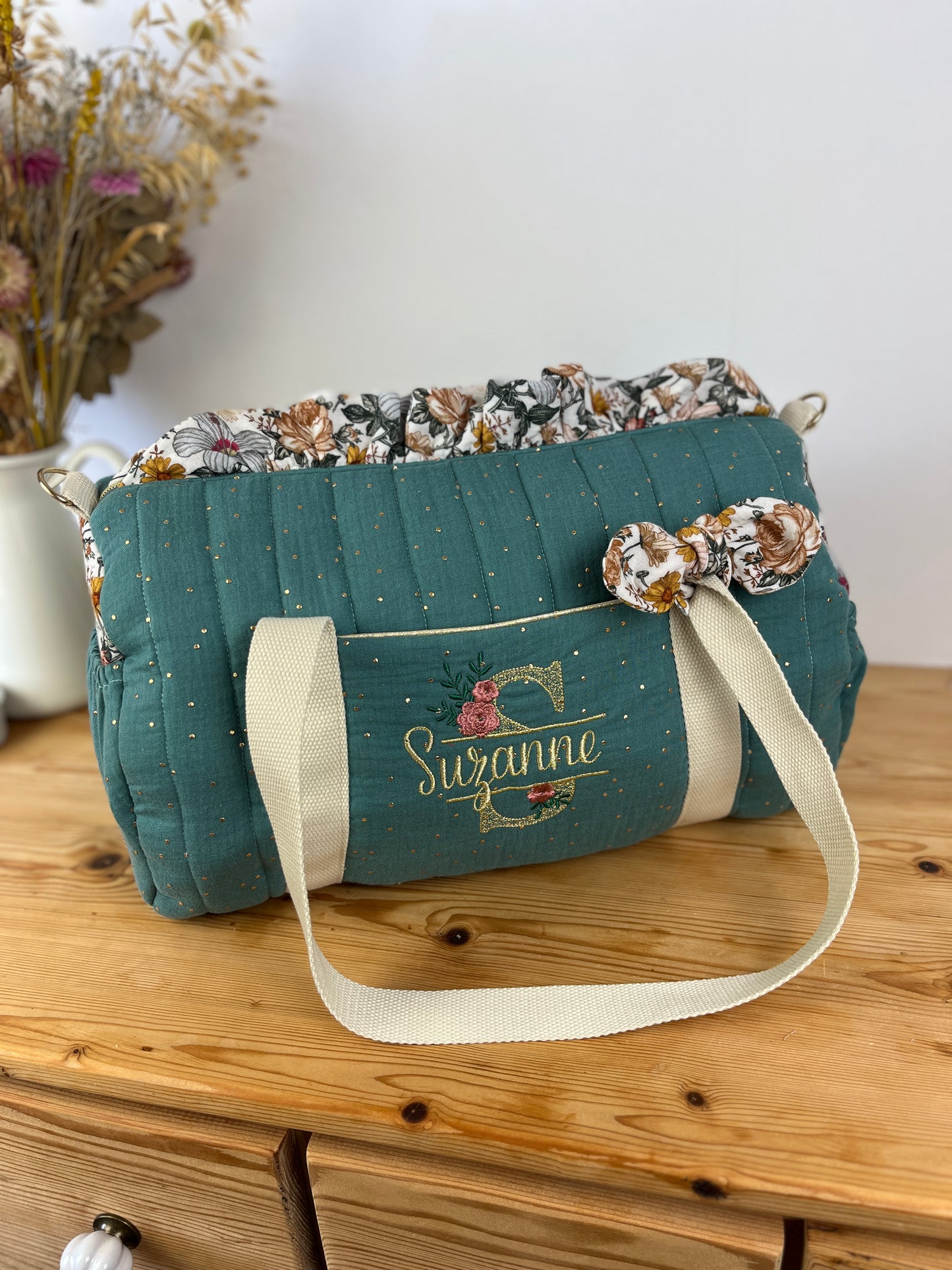 NOUVELLE VERSION ! Prix de lancement jusqu'au 28 mars ! Sac Louison matelassé et volant initiale dentelle