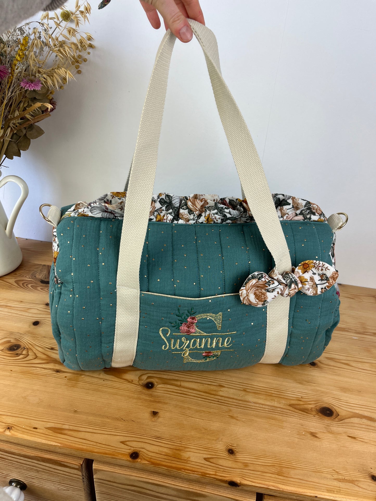 NOUVELLE VERSION ! Prix de lancement jusqu'au 28 mars ! Sac Louison matelassé et volant initiale dentelle