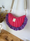 Sac Milan rayé rose et rouge