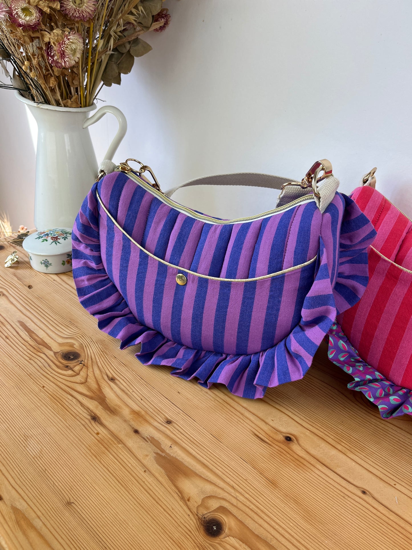 Sac Milan rayé violet et bleu