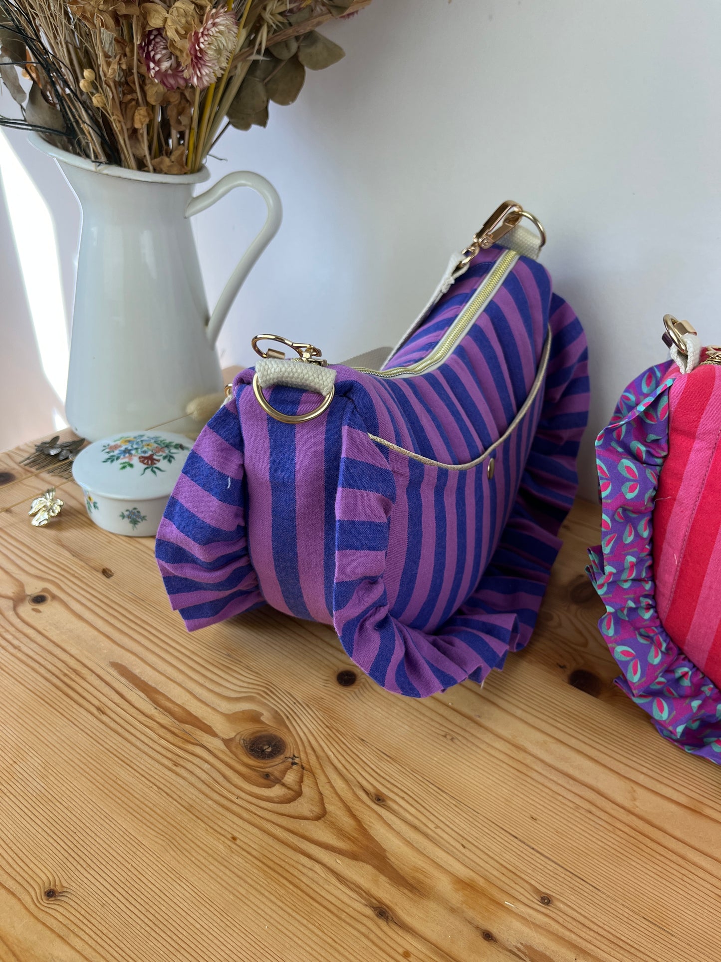 Sac Milan rayé violet et bleu