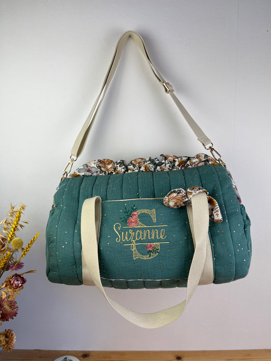 Louison the children's duffel bag with initial lace